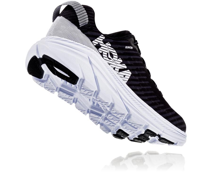 Hoka Australia One One Rincon - Mens Running Shoes Black/White - MJKTV-6904